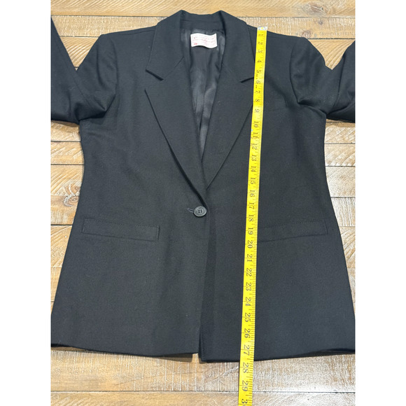 Vintage PENDLETON Black Petite Suit Blazer 100% Virgin Wool - Size 8 - Picture 9 of 11
